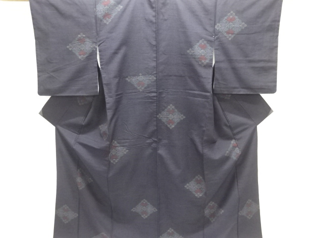 JAPANESE KIMONO / YUKI TSUMUGI / WOVEN ABSTRACT MATSUKAWABISHI